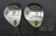 Set of 2 Callaway S2H2 3 Wood + 5 Wood Regular Graphite Shafts Grip Rite Grips