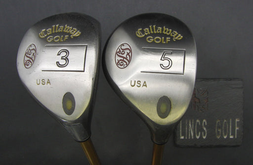 Set of 2 Callaway S2H2 3 Wood + 5 Wood Regular Graphite Shafts Grip Rite Grips