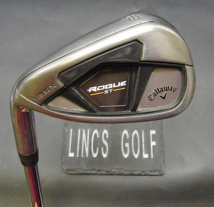 Left-Handed Callaway Rogue ST Max 8 Iron Stiff Steel Shaft Golf Pride Grip