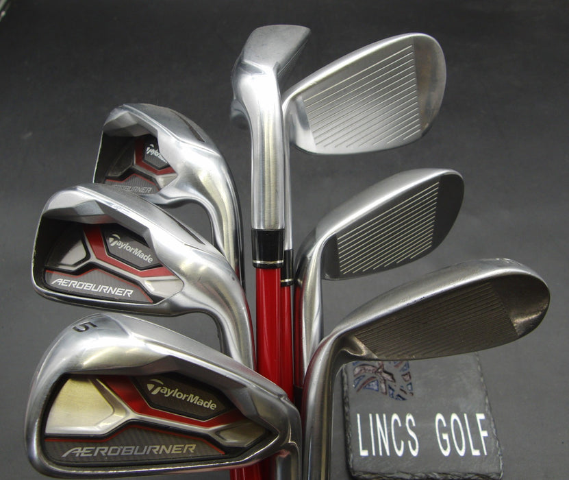 Set of 7x TaylorMade AeroBurner Irons 5-SW Regular Graphite Shafts Mixed Grips