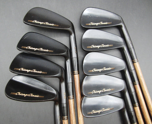 Set of 9x Chicago Classic Irons 3-SW Hickory Shafts Rite Grips