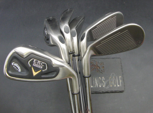 Set of 6x Callaway ERC Fusion 5-PW Irons Regular Steel Shafts Yellow Grips*