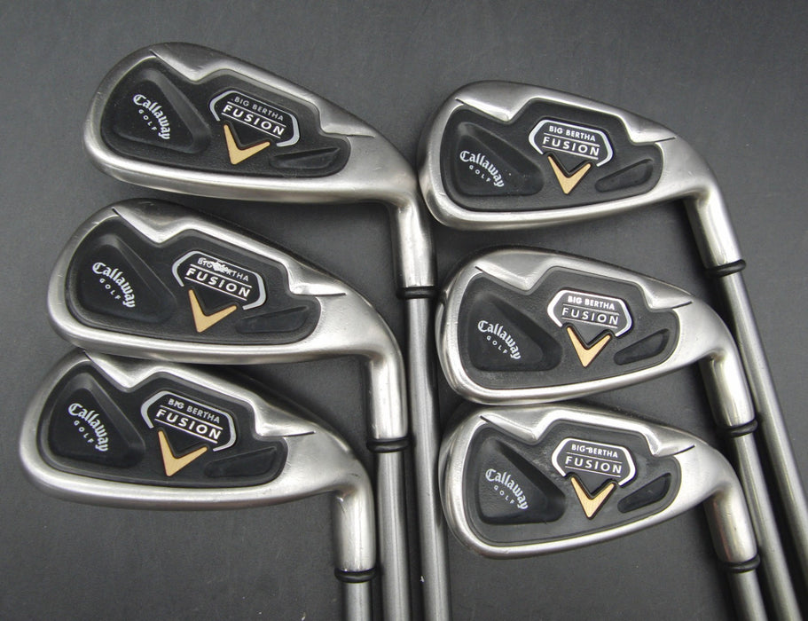 Set of 6x Callaway Big Bertha Fusion 5-PW Irons Regular Graphite Shafts +Grips