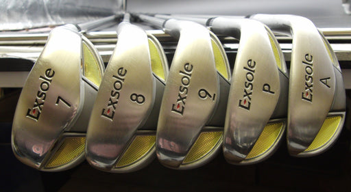 Set of 5x ExSole Irons 7-PW+AW Regular Graphite Shafts Black Grips*