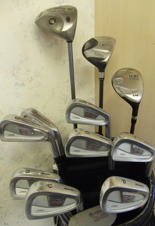 Set Of Mizuno Zoid 3-PW Irons + 5 Wood + 4 Hybrid + Callaway Driver + Putter