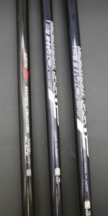 Set of 3 Birth Black Bullet 10° Driver & 4 + 7 Woods Stiff Graphite Shafts
