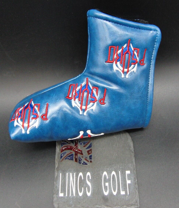 Luxury PSYKO GOLF Embroidered Genuine Leather Putter Head Cover