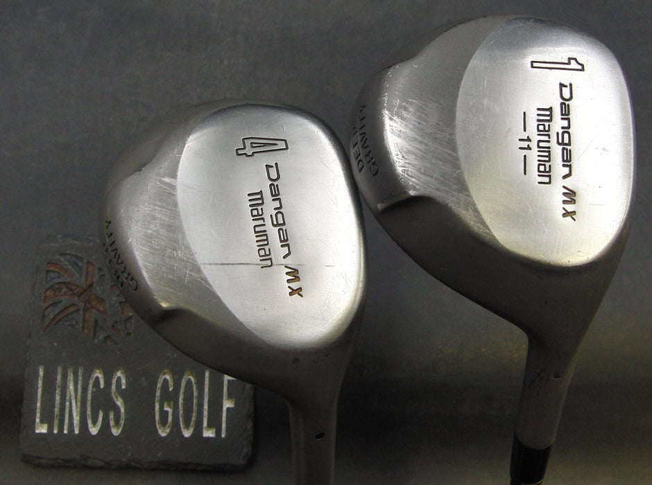 Vintage Set of 2 Maruman Dangan MX Driver +4 Wood Regular Graphite Shafts
