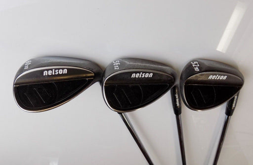 Set of 3 x Nelson Pro Forged Wedges Gap Sand & Lob Wedge Steel Shafts