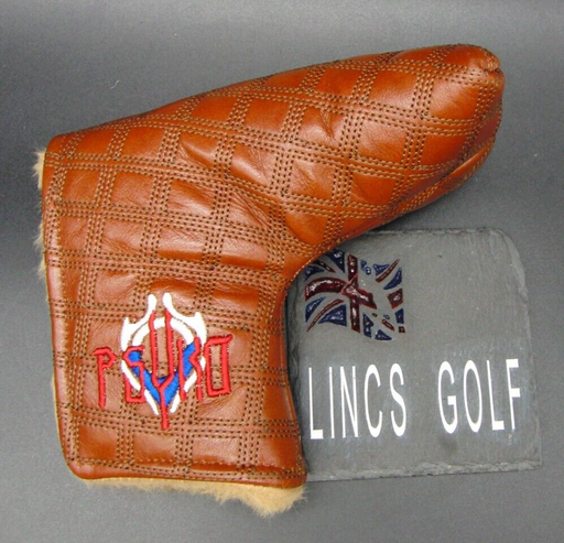 Luxury PSYKO GOLF Quilt Embroidered Genuine Leather Putter Head Cover