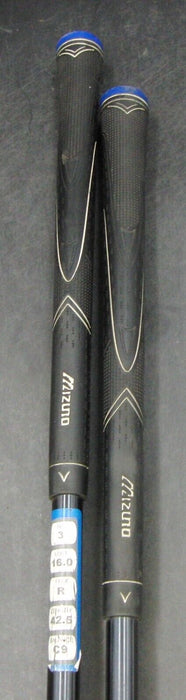 Set of 2 Mizuno Zephyr 16° 3 & 19° 5 Woods Regular Graphite Shafts Mizuno Grips*