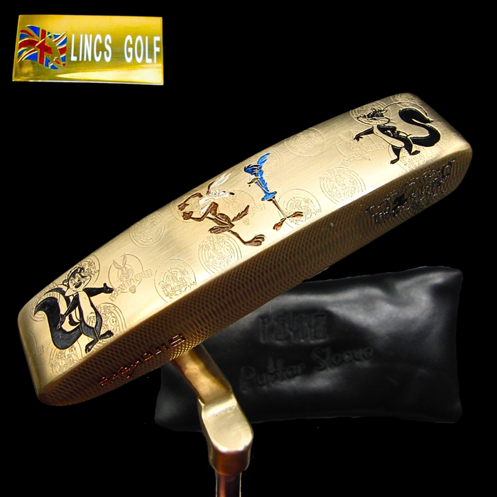 Custom Milled Looney Tunes Themed Pal Ping Putter 86cm Steel Genuine Leather HC