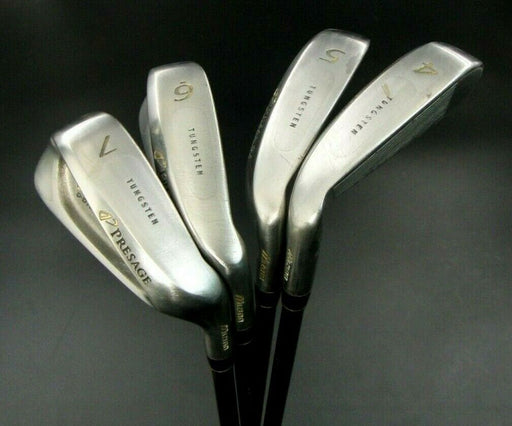 Set of 4 Mizuno PRESAGE Irons 4-7 Stiff Graphite Shafts Golf Pride Grips