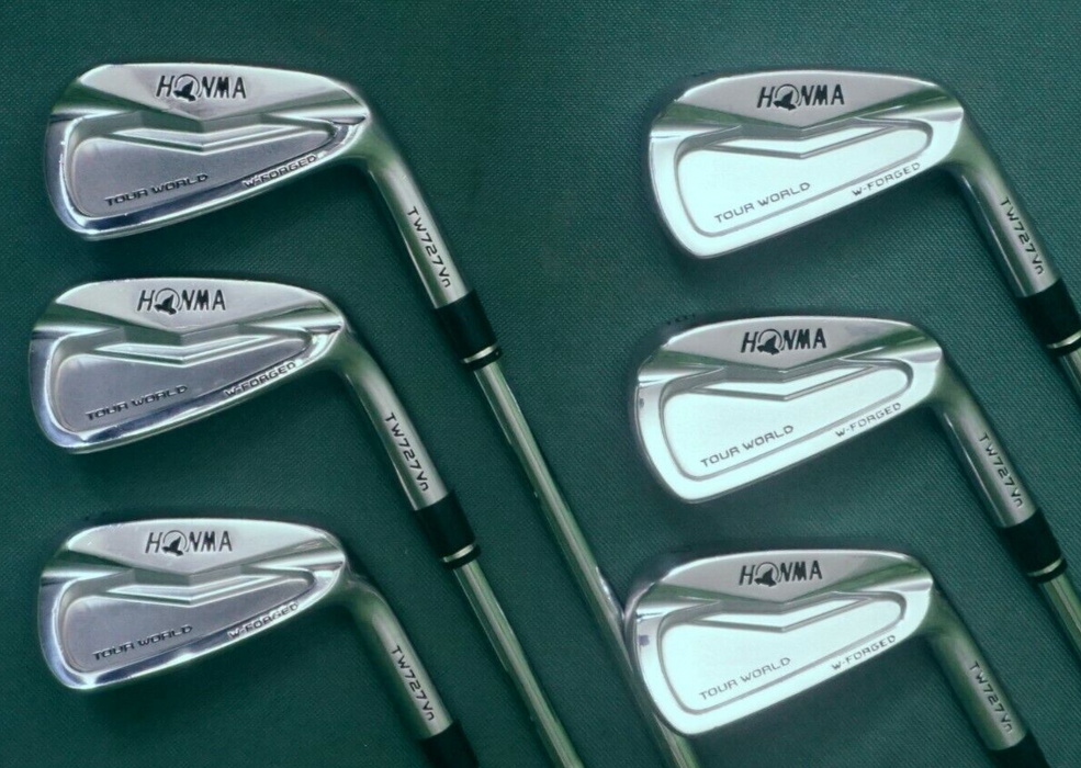 Set Of 6 x Honma Tour World TW727 Vn W-Forged Irons 5-10 Stiff Steel Shafts