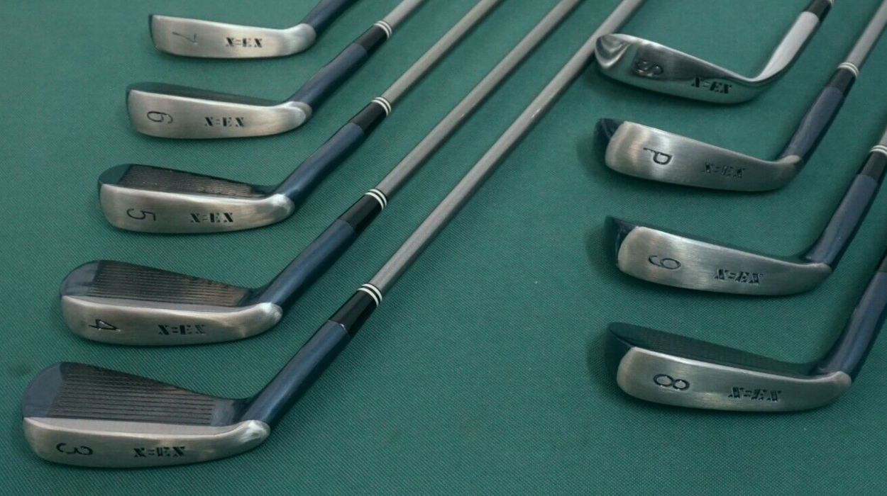 Collectors Set of 9 x Spalding X=EX Irons 3-SW Stiff Graphite Shafts