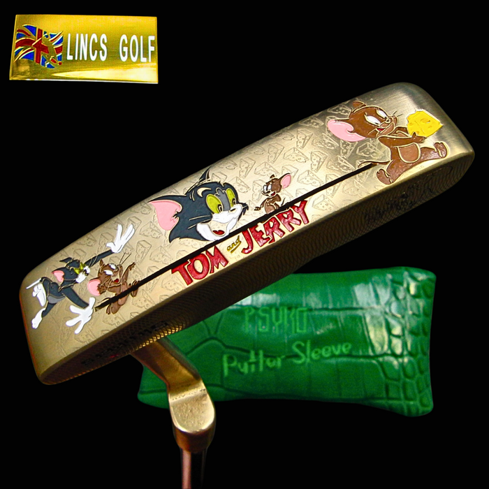 Custom Milled Tom & Jerry Themed Ping Anser Putter 82cm Steel Genuine Leather HC