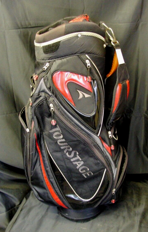 7 Division Tour Stage Black Red Tour Trolley Cart Golf Bag