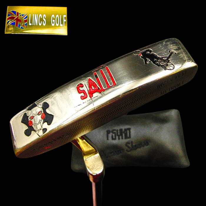 Custom Milled Saw Themed Pal Ping Putter 84cm Steel Shaft Genuine Leather HC