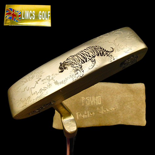 Custom Milled Tiger Themed Pal Ping Putter 88.5cm Steel Genuine Leather HC