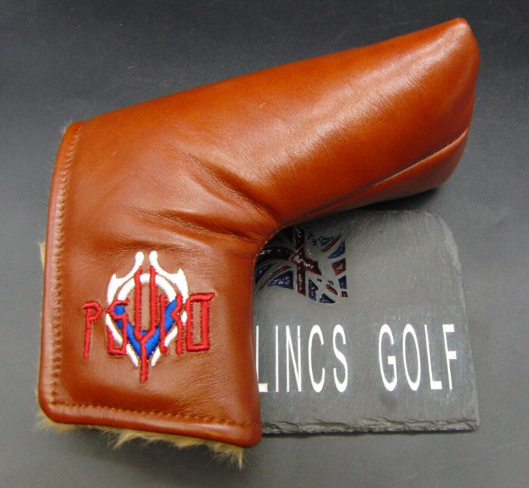 Luxury PSYKO GOLF Embroidered Genuine Leather Putter Head Cover