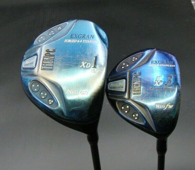 Set of 2 x Japanese TiCNPC Exgran Driver & 15° 3 Wood Regular Graphite Shaft