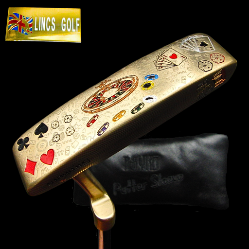 Custom Milled Casino Gambling Themed Ping Anser 3 Putter 89cm Genuine Leather HC