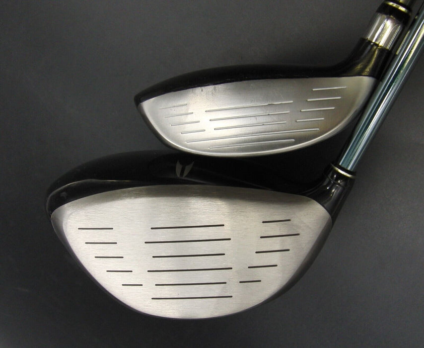 Set of 2 PRGR Model 501 10.5° Driver & M3 Hit 3 Wood Stiff Graphite Shafts