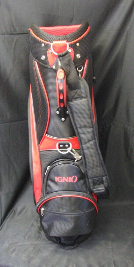 Japanese 5 Division Ignio Black & Red Tour Trolley Cart Golf Bag