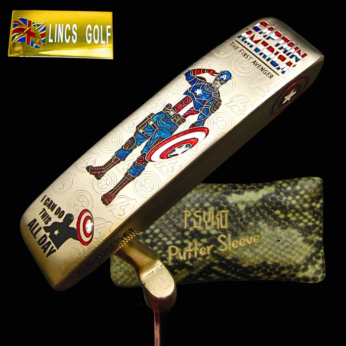 Custom Milled Captain America Themed Ping Anser Putter 89cm Steel Shaft
