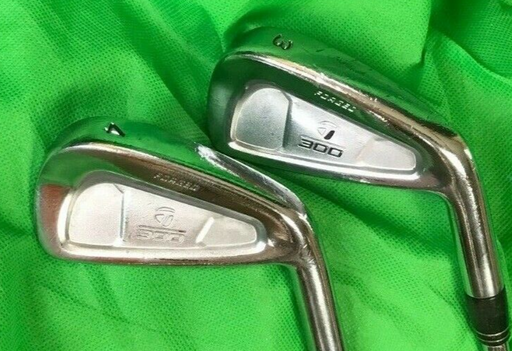 Set of 2 x TaylorMade 300 Forged 3 & 4 Irons Stiff Steel Shafts Lamkin Grips