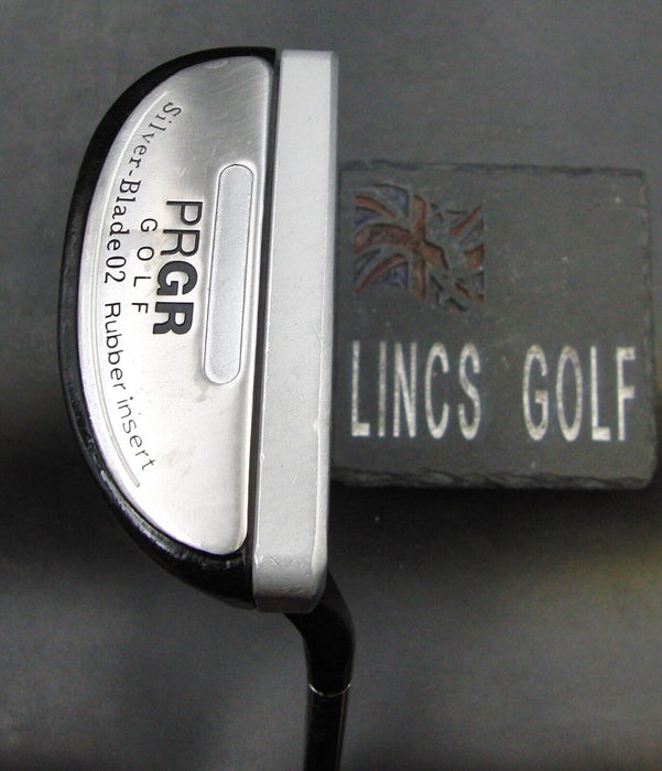 PRGR Golf Silver-Blade 02 Rubber Insert Putter 88cm Steel Shaft Forward Grip