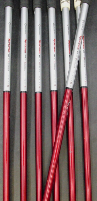 Set of 7 x TaylorMade R9 Forged Irons 5-SW Stiff Graphite Shafts Mixed Grips