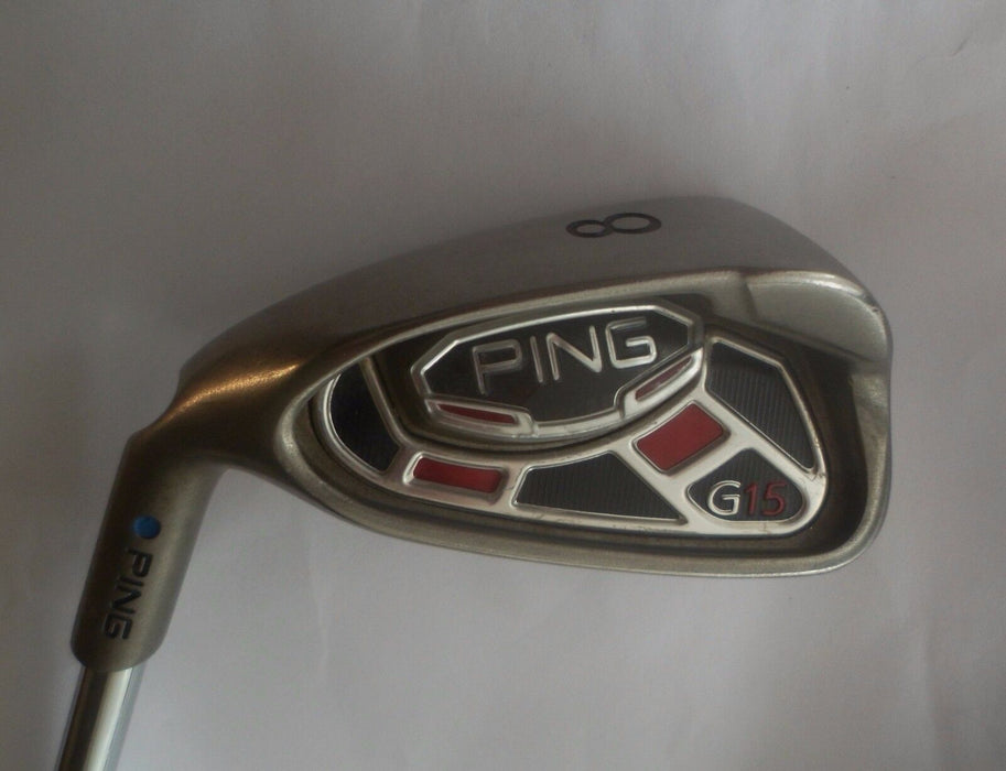 Left Handed Ping G15 Blue Dot 8 IRON   Ping AWT Regular Steel Shaft, Lamkin Grip