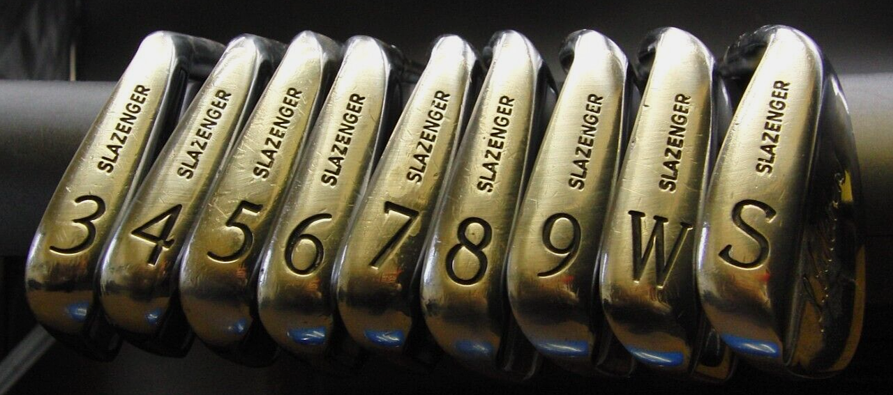 Set of 9 x Slazenger Seve Ballesteros Irons 3-SW Regular Steel Shafts Avon Grips