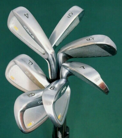 Set of 7 x Orka RS5 Tour Studio Irons 4-PW Stiff Steel Shafts Mixed Grips