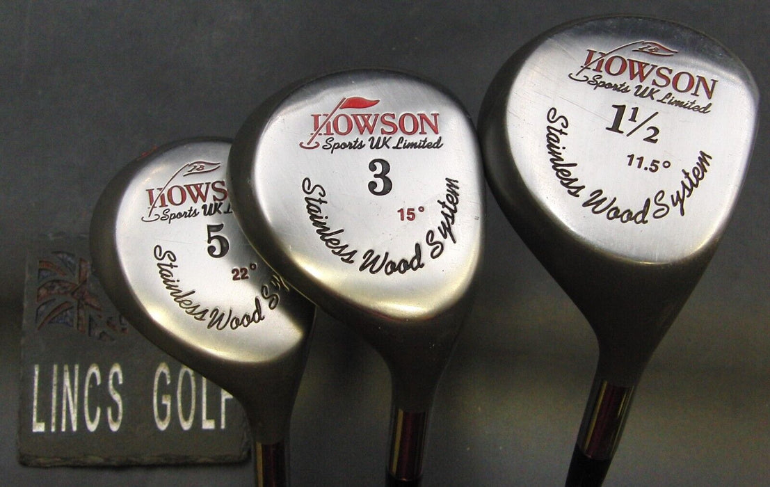 Set of 3 Howson UK 1 Driver/Wood + 3 Wood & 5 Hybrid Regular Graphite Shafts