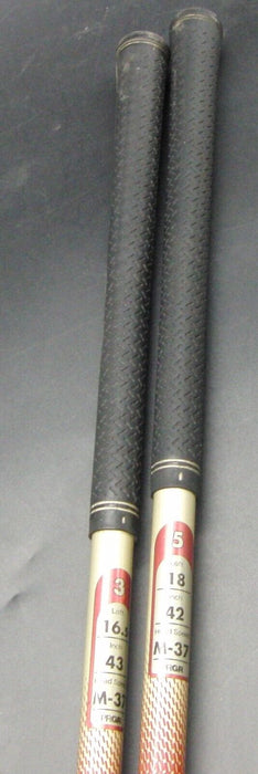 Set of 2 PRGR M3 Hit 505 Spec 3 & 5 Woods Senior Graphite Shafts Black Grips
