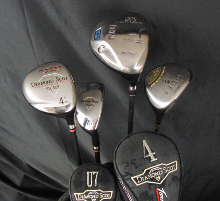 Set Of Diamond Scot Tommy Armour Irons 5-SW Driver 4+5 Wood Hybrid Putter + Bag